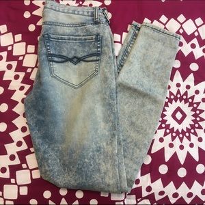 Blue Acid Wash High Waisted Jeggings