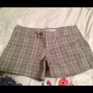 Checkered Silver Strings Detailed Shorts