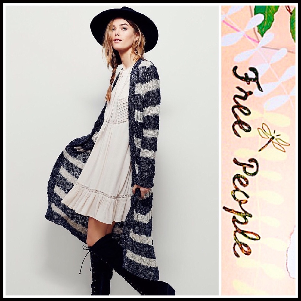 ❌SOLD❌FREE PEOPLE Long Cardigan Duster - Picture 2 of 8