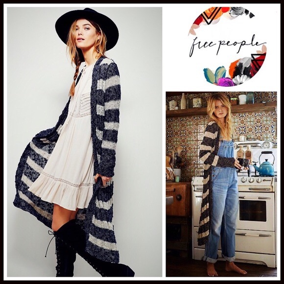 ❌SOLD❌FREE PEOPLE Long Cardigan Duster - Picture 4 of 8