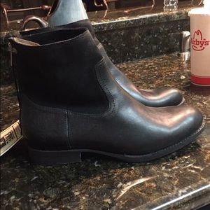 Black Leather Frye Boots