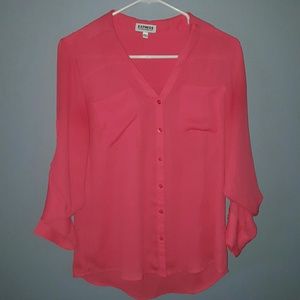 Pink Express Button Down Blouse