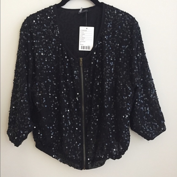 Sparkle & Fade Black Sequin Blouse
