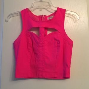 Neon pink EDM/Festival crop top