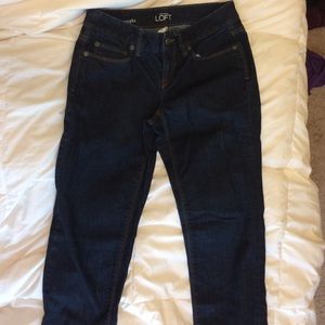 Ann Taylor Loft dark wash jeans/denim straight leg