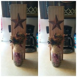 Primitive mason jar wal hangers