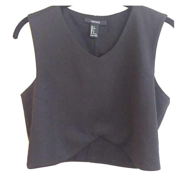 Forever 21 Croptop with V-neck and Curved Hem