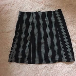 Grey and black stripped mini pencil skirt