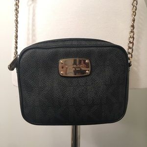 Michael Kors JetSet Black Signature Crossbody Bag
