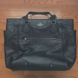Coach leather Navy blue totes