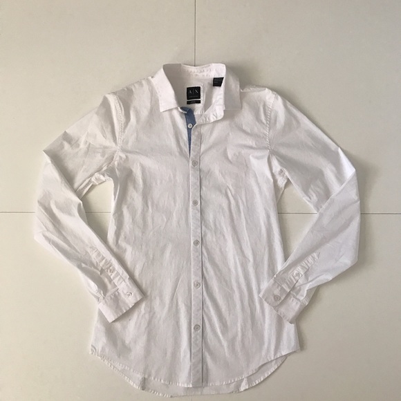 Armani exchange super slim white button down