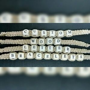 Custom Wood Letter Adjustable Bracelets