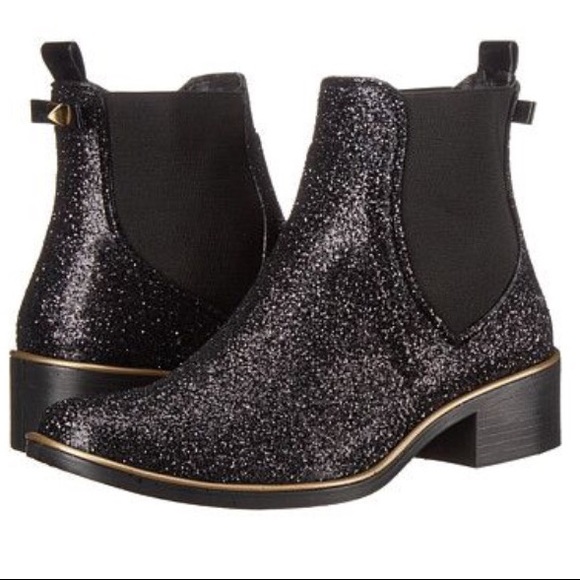 kate spade Accessories - Kate Spade sparkly black Sedgewick booties size 9