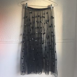 Free People Netted Sequin Skirt