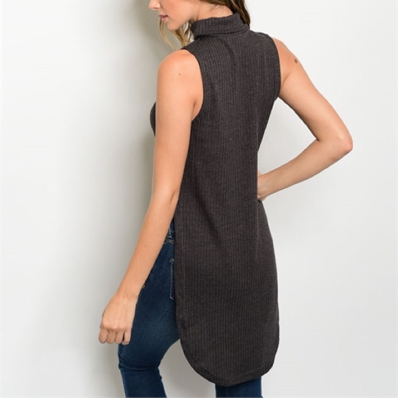 ❗Clearance❗Sleeveless Choker Ribbed Tunic Top - Picture 4 of 4