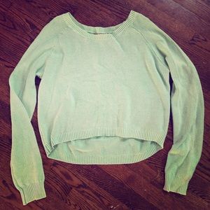 Arizona Cropped Mint Long-Sleeved Sweater