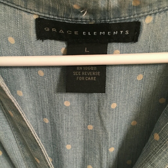 Grace Elements denim shirt dress lg - Picture 3 of 4
