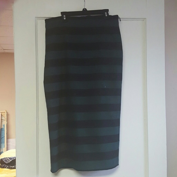 MANGO MIDI PENCIL SKIRT US8 BLACK GREEN
