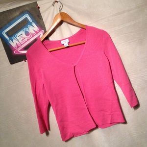 Anne Taylor loft pink 1 button cardigan size S