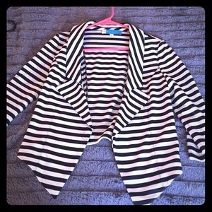 Black and White Striped Blazer