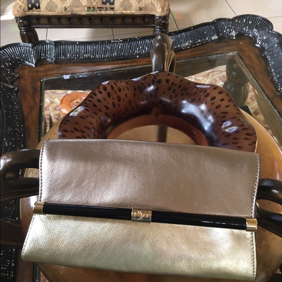 envelope metallic foil leather clutch. Light gold