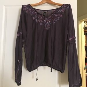 Plum color lucky brand shirt.