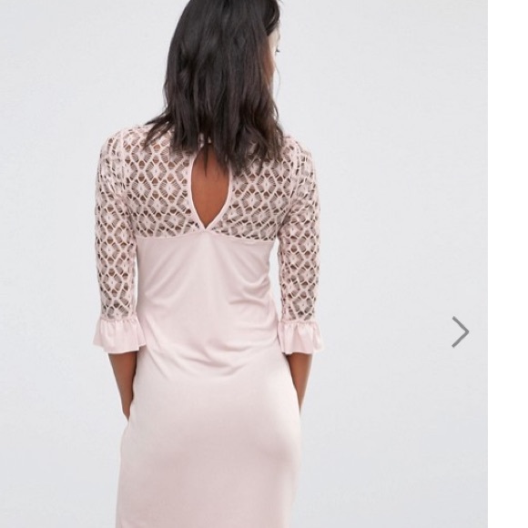 NWT ASOS maternity light pink lace dress 6 - Picture 3 of 4