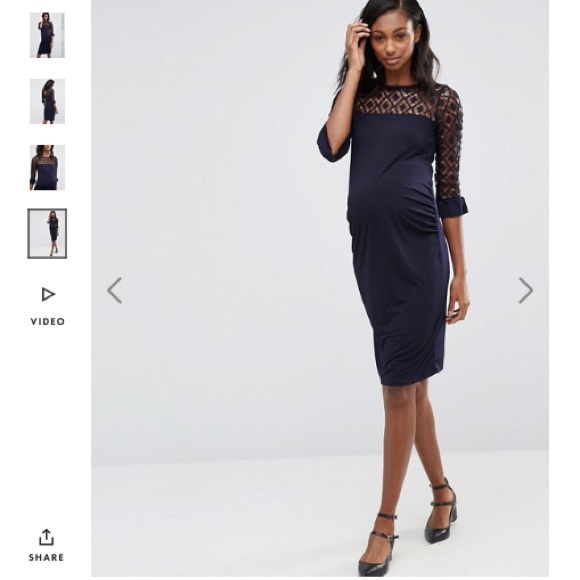 NWT ASOS maternity light pink lace dress 6 - Picture 2 of 4