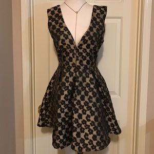 Elegant Deep Cut Puffy Dress