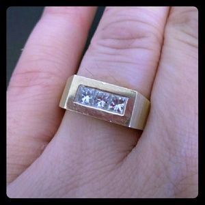 Princess Cut Diamond Ring .875 Carat TDW 14KYG
