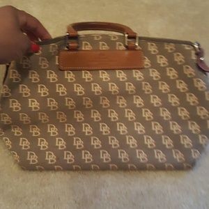 Dooney& Bourke Tan/ orange/ cream Satchel