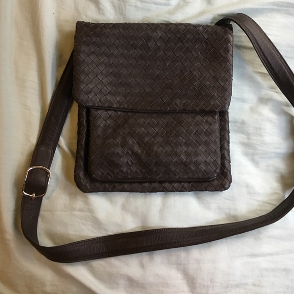 Woven Leather Crossbody Bag