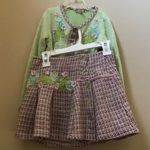Little Mas skirt and sweater set