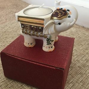 Ceramic Elephant candle holder from India