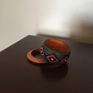 Two Bangle bracelets wood/resin