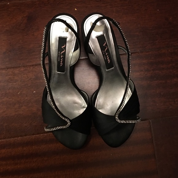 Black jewled shoes
