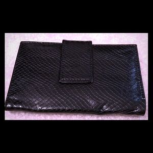 Black faux snake skin wallet