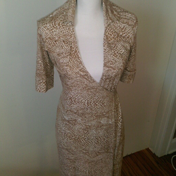 Donna Degnan Animal Print Wrap Dress XS - Picture 2 of 4