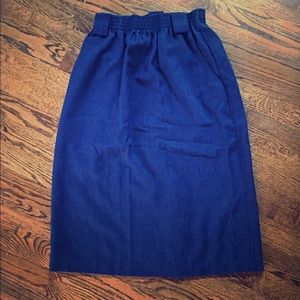 Vintage Blue High-Waisted Pencil Skirt