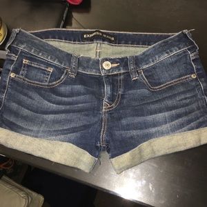 Cuffed Blue Jean Shorts Express