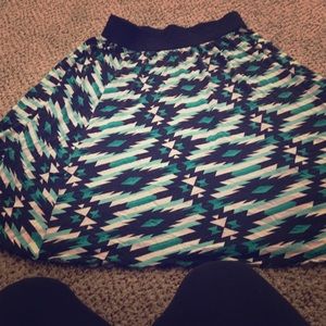 A turquoise maxi skirt