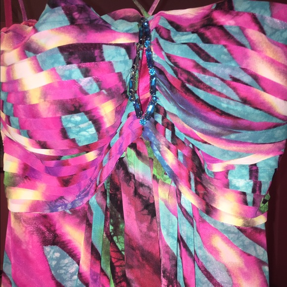 Patterned Prom Dress - Picture 2 of 4