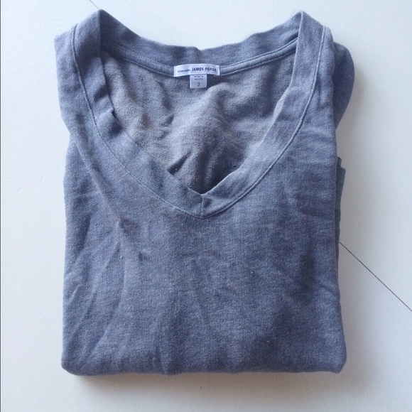 James Perse Tops - James Perse top t shirt long sleeves v neck blue