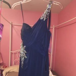 Navy Blue Gem prom dress