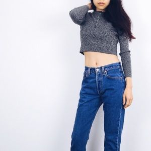 Knitted Long Sleeve Crop Top
