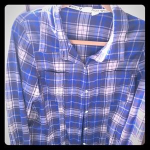 Roxy button down plaid shirt
