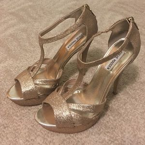 Sparkly Gold Size 10 Steve Madden Heels