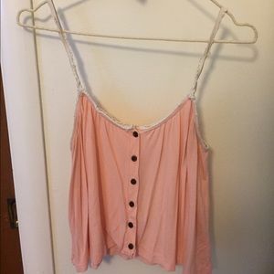 Brandy Melville Pink Button up Tank
