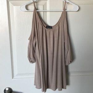 Nude Cold Shoulder Top