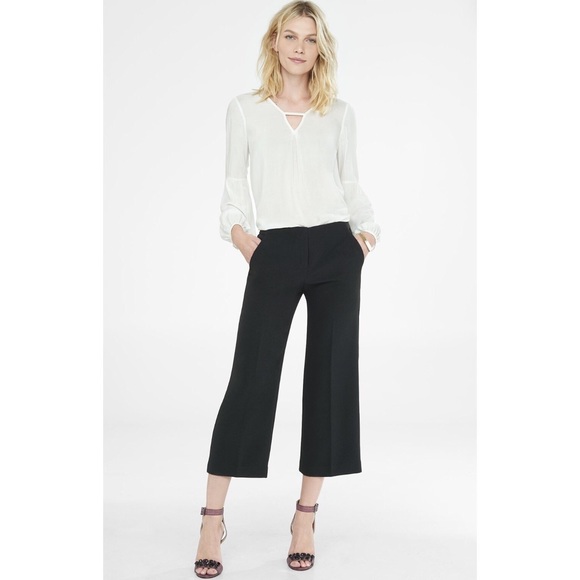 Express Mid Rise Flat Front Culottes